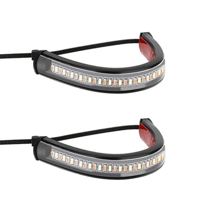 

1 Pair Universal LED Motorcycle Turn Signal Light & DRL Moto Flasher Ring Fork Strip Lamp Flexible Flashing Blinker 12V E8BC