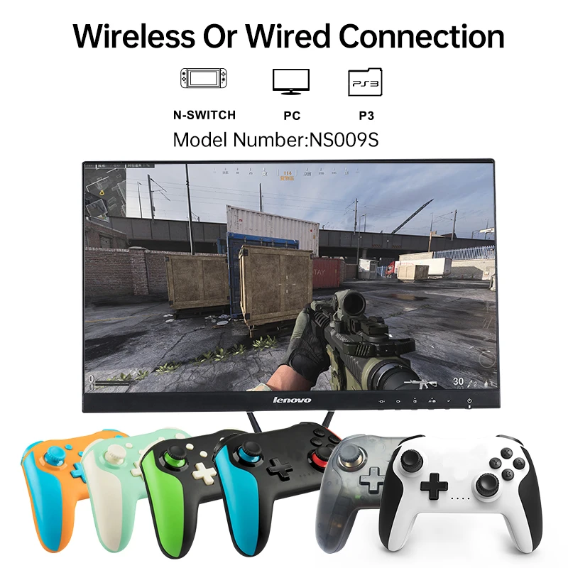 2PCS Bluetooth 2.4G Wireless Controller For Nintendo Switch Pro PC TV Box Smart Phone Tablet PS3 Tesla Shock Joystick Gamepad