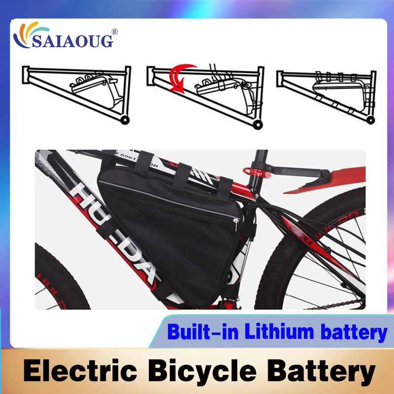 Аккумулятор для электровелосипеда с треугольным чехлом батарея 500 В 20 Ач/25 Ач/30