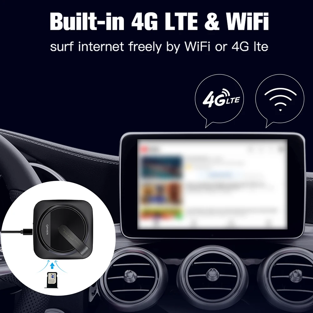 

Wireless Carplay 8 Core Handheld AI Box SIM TF Card CarPlay Car Intelligent System Car AI Box Adapter Wireless CarPlay And Auto