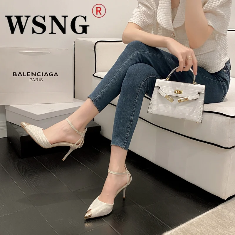 

Fashion Women Gold Pointed Toe High Heels Heel Cutout Elegant Stiletto Sandals Women Sexy Summer Pointed Toe Party Shoes