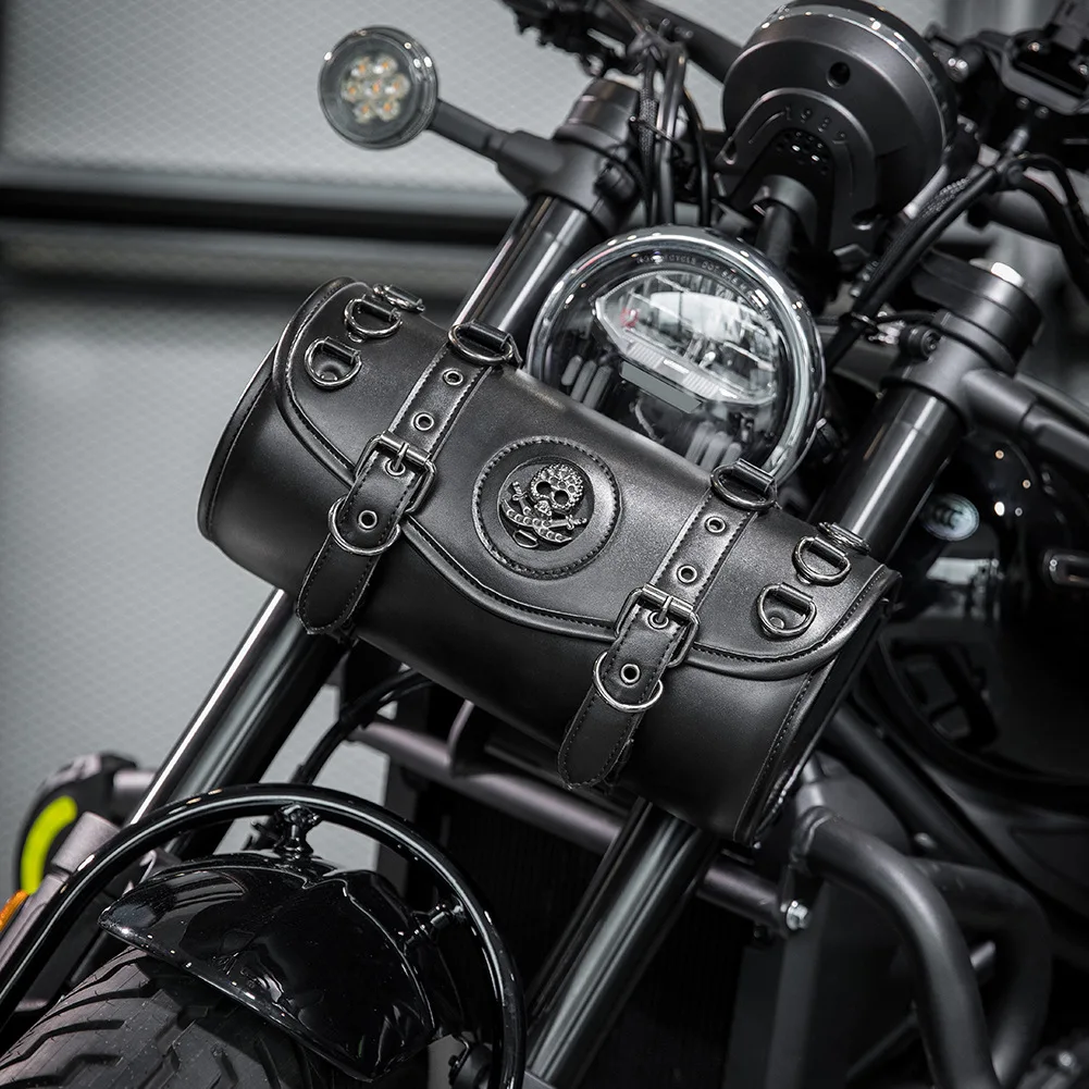 

Череп Панк Ретро Мотоцикл Подвеска Сумка Мотоцикл Передняя Вилка Руль Сумка Для Хранения Сумка Емкость Бак Сумка