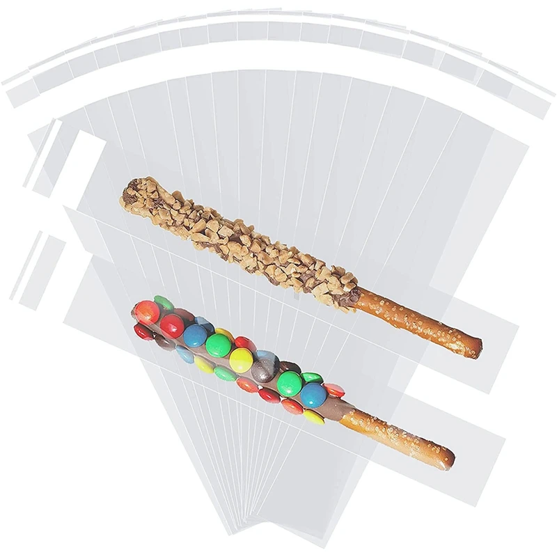 

300 Pcs Transparent Long Bag, Slender Packaging Bag, Self-Defense Candy, Biscuit Food Safety Bag