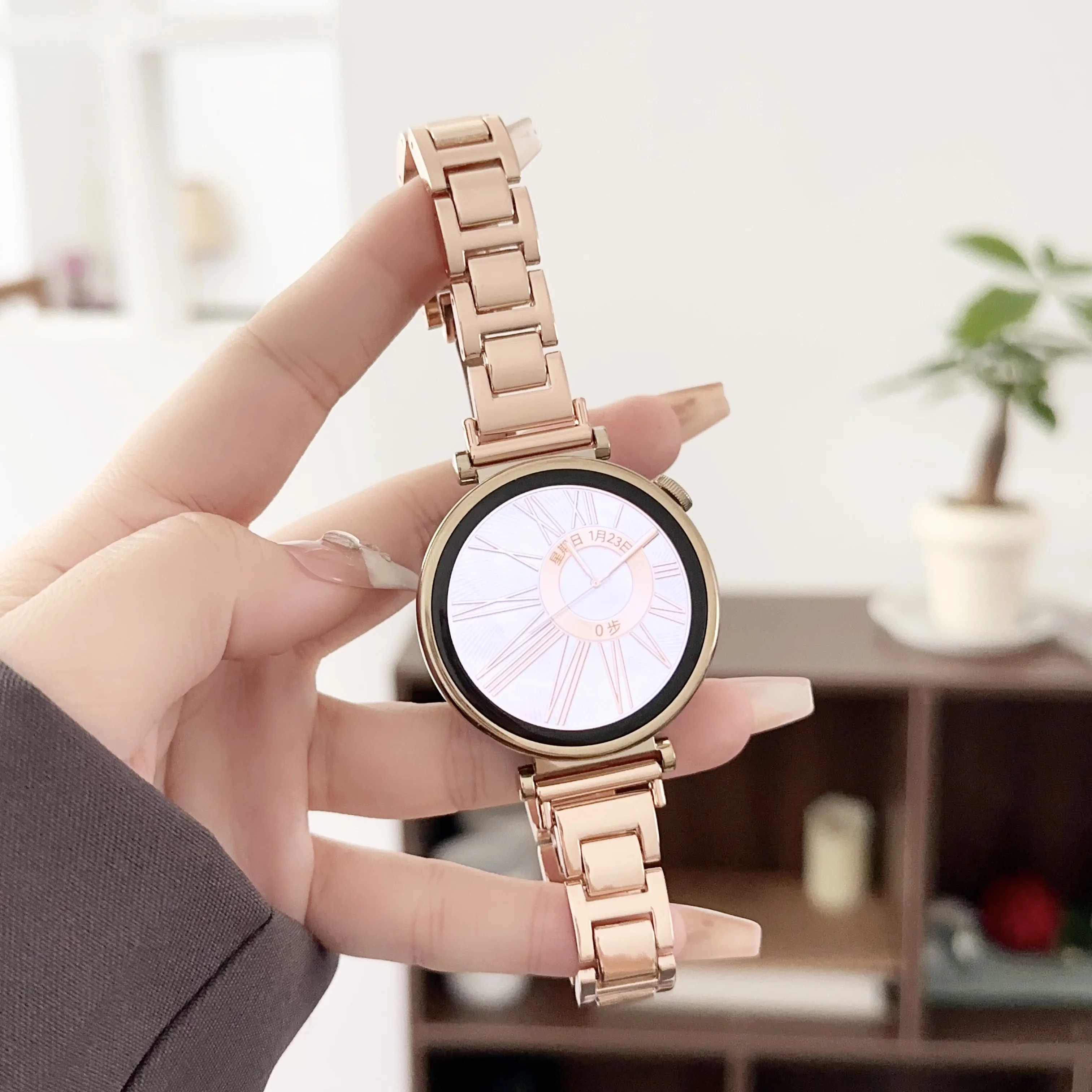 Ремешок для часов унисекс из нержавеющей стали Huawei GT4 и Samsung Galaxy с металлическим