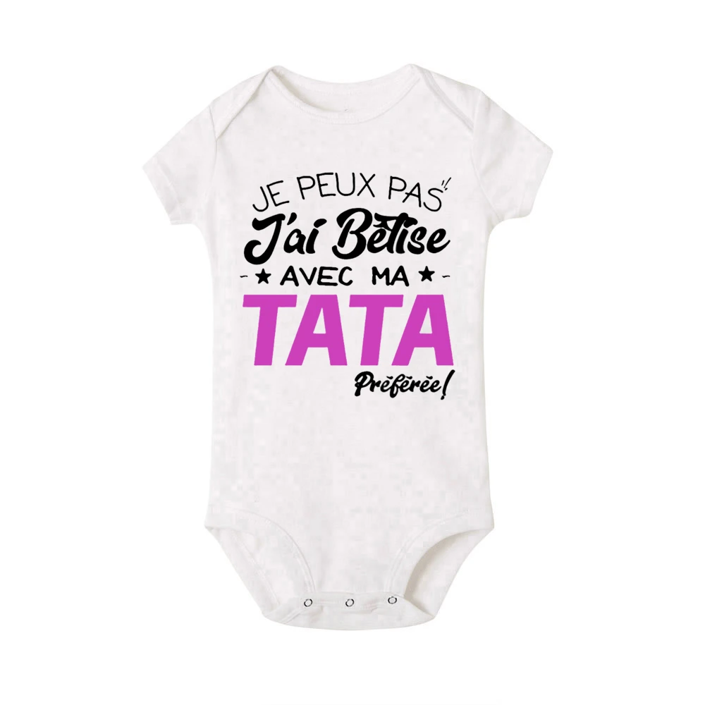 Фото I Can't I Messed Up with My Favorite Aunt Printed Baby Bodysuit Funny Newborn Romper Infant Short Sleeve Jumpsuit Babies Clothes №3