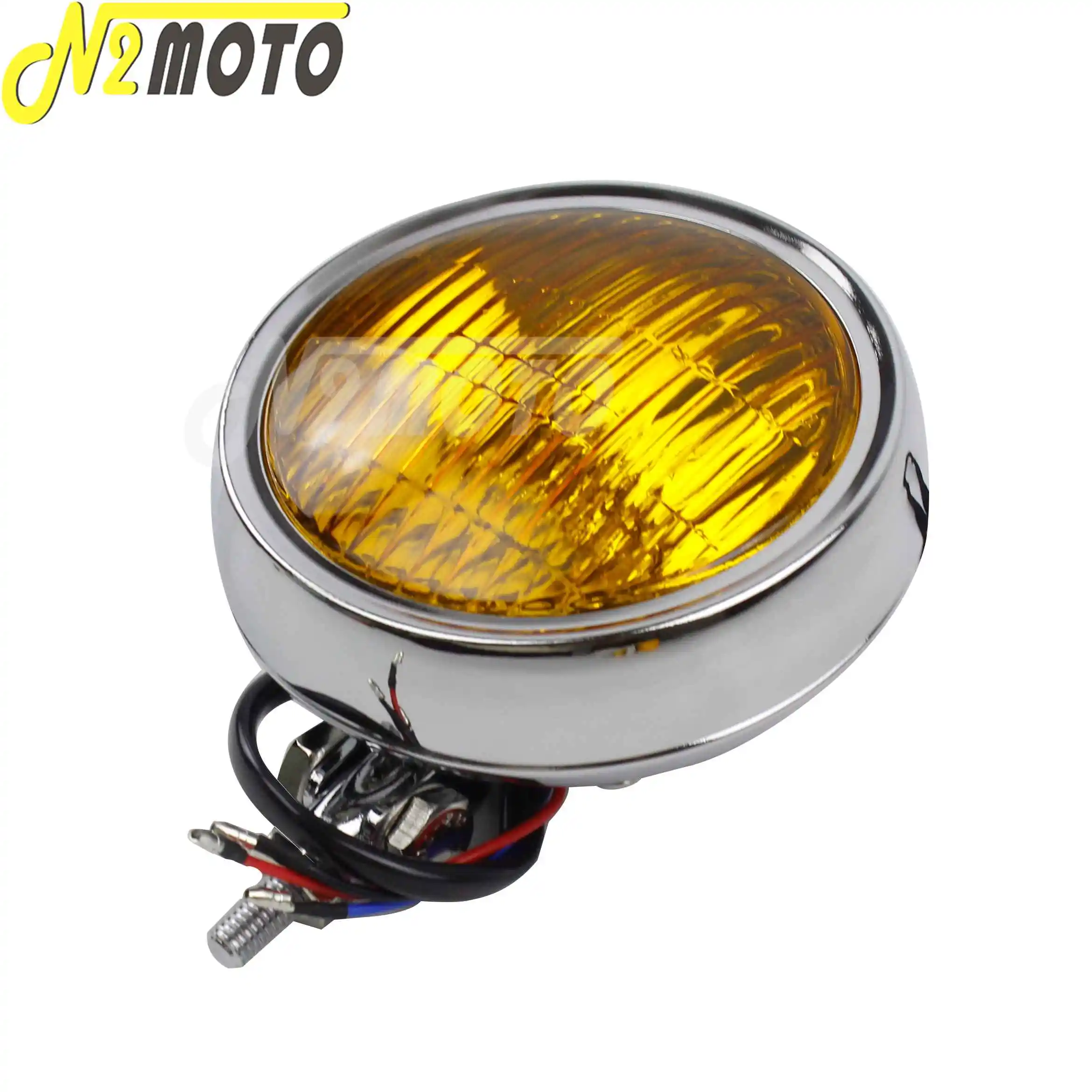 Универсальная мотоциклетная фара 4,5 дюйма, винтасветильник круглая фара для скутера, мотоцикла, передсветильник фара для Harley Cafe Racer Bobber