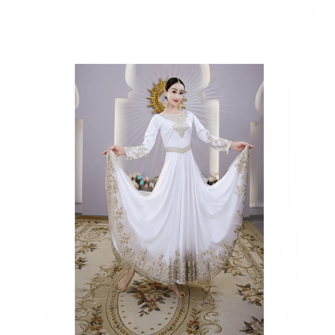 Одежда для танца живота элегантная длинная юбка с разрезом женское