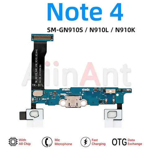 Aiinant подзарядка USB плата док-станция зарядный порт гибкий кабель для Samsung Galaxy Note 4 5 8 9 N950F N950N N950U N960F N960N N960U
