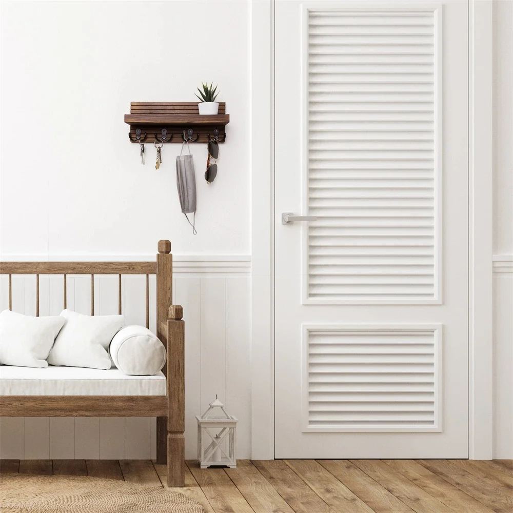 Деревянный держатель для ключей декора прихожей настенный органайзер почты и