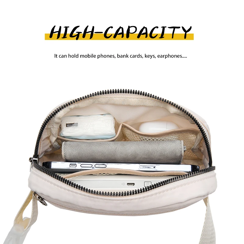 2023 Mini Waterproof Belt Bag for Women 6 inch Cell Phone Waist Bags Oxford Girls Wallet Shoulder Bag  Can Fit Key ID Card