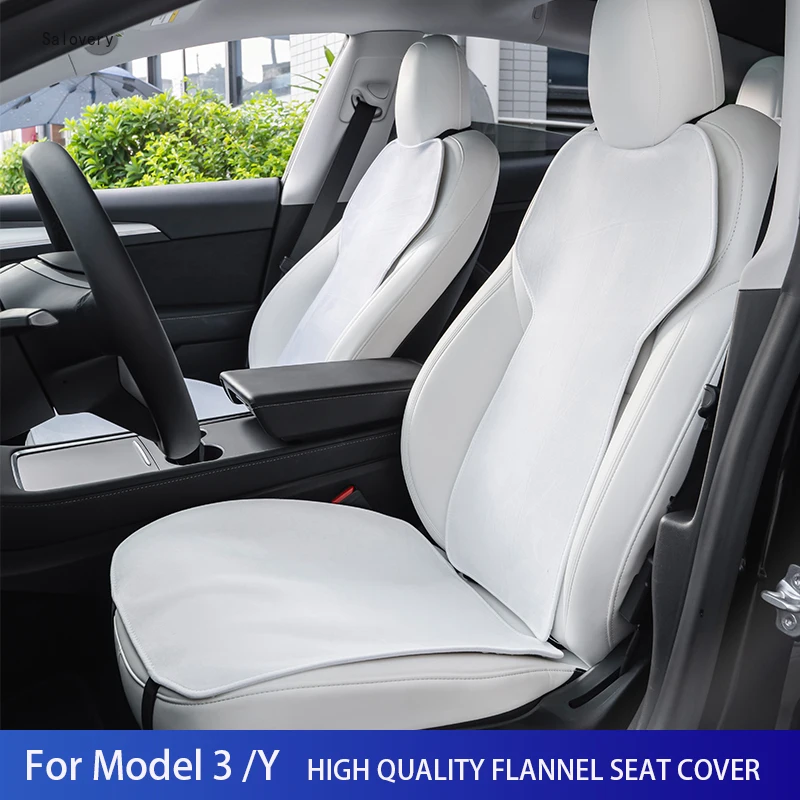 

Фланелевые чехлы на сиденья автомобиля Tesla Model 3 2019-2022/модель Y, фланелевые Защитные подушки для сиденья, Нескользящие подушки для сиденья с з...