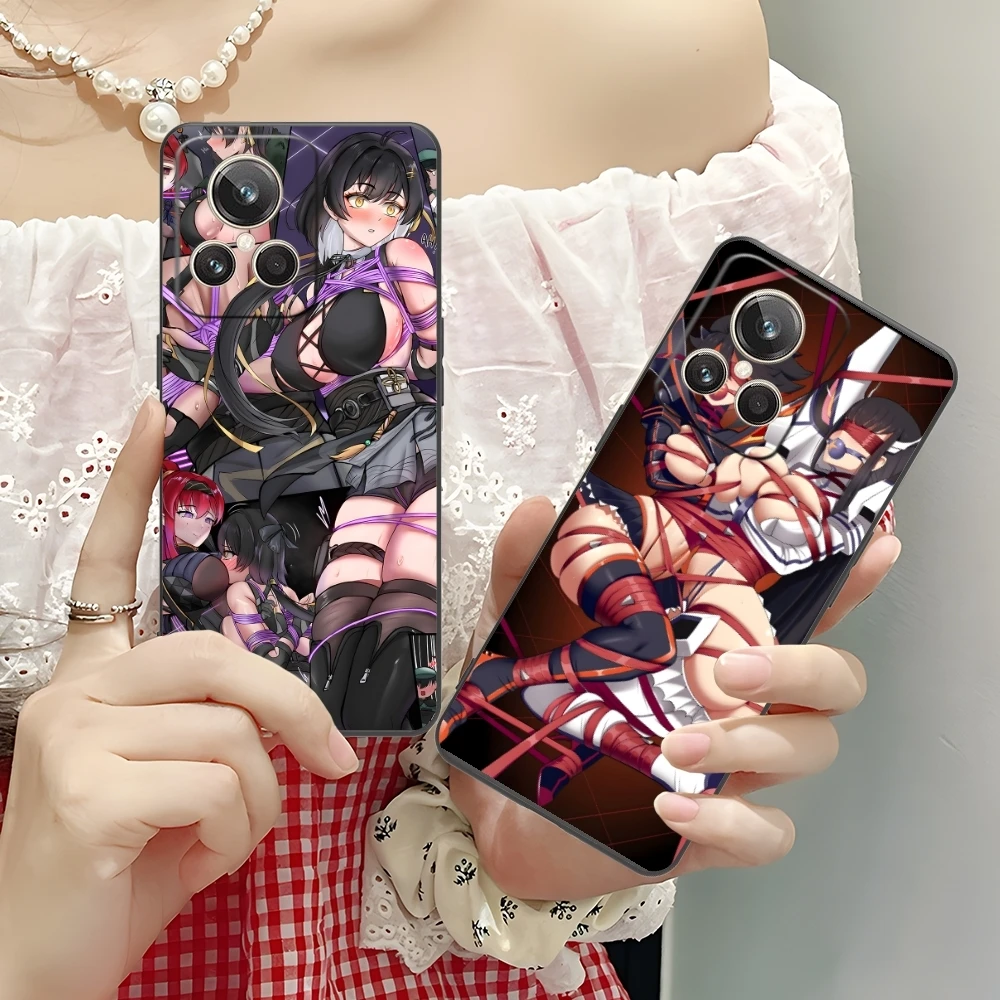 Hentai Waifu Girl Mobile Cell Phone Case for Realme GT 2 9i 8i 7i Pro X50 X2 C35 C21 C20 C11 C3 Black Soft Cover Shell