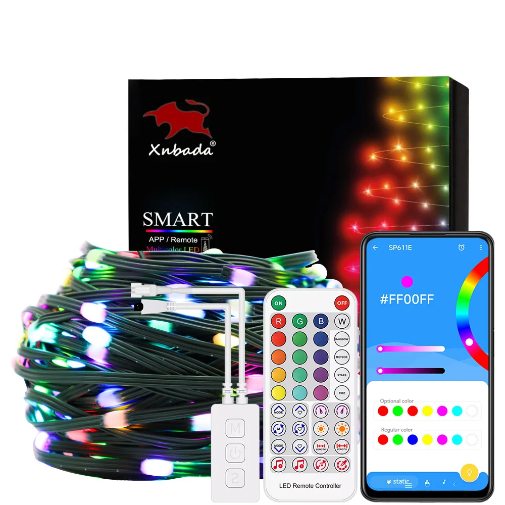 Xnbada RGBIC светодиодная гирлянда WS2812B  DC5V