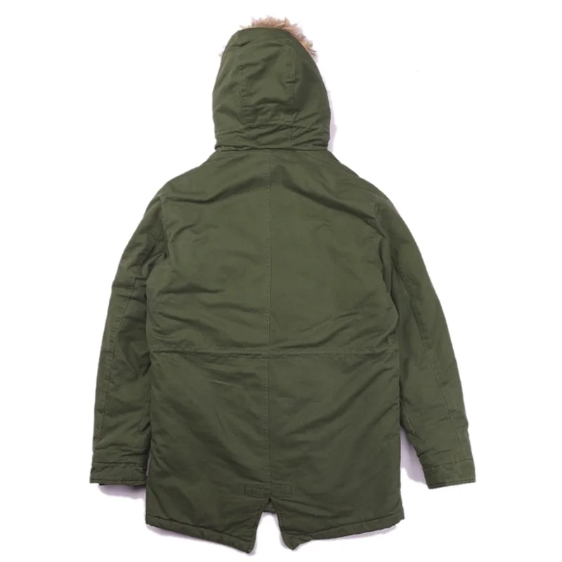 2020 M65 Style Winter Fur Lined Hooded Fishtail Parka Coat Jacket Men Thick with Quilted Liner