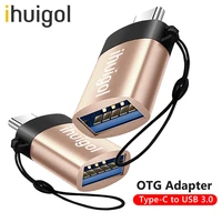 ihuigol usb c otg adapter type c male to usb 3 0 cable converter for macbook samsung huawei xiaomi redmi hard disk otg connector
