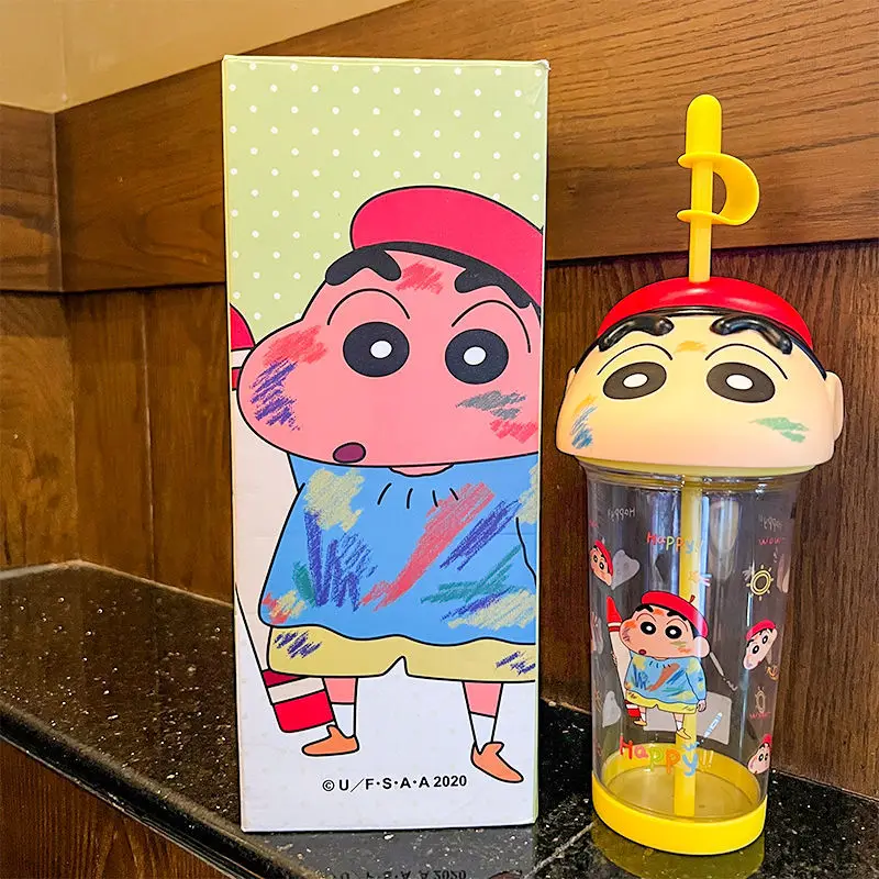 Kawaii Crayon Shin Chan соломенная чашка из тритана качественный пищевой материал удобные