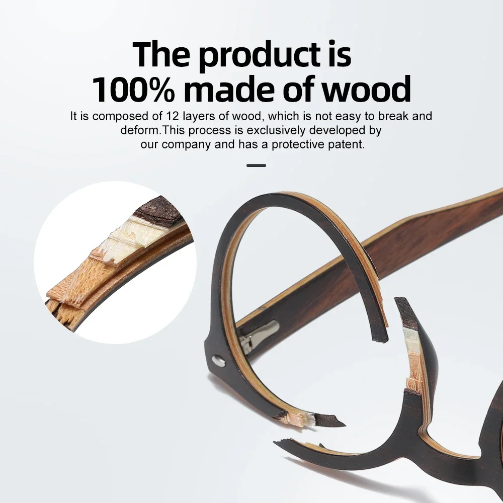 Солнцезащитные очки с бамбуковой древесиной для мужчин и женщин классические