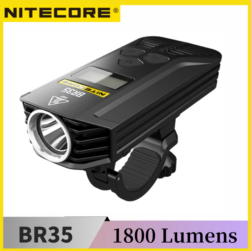 NITECORE BR35 1800Lumens Rechargeable Bike Light With Dual Distance Beam OLED Display Built-in Battery Cycling Light