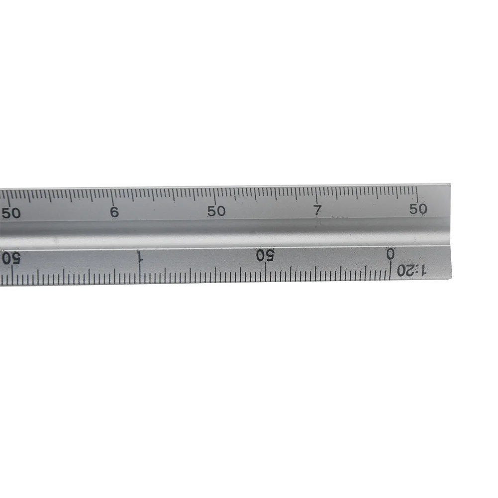 

30cm Triangle Aluminum Alloy Silver Ruler Technical Scale Architect Clear Accurate Engineer