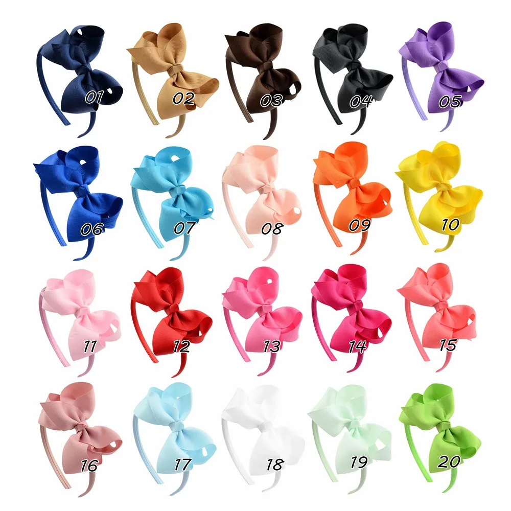 1pcs Solid Color Ribbon Hair Bows Hairbands for Girls Cute Handmade Bowknot Headband Headwear Kids Hair Accessories Wholesale images - 6