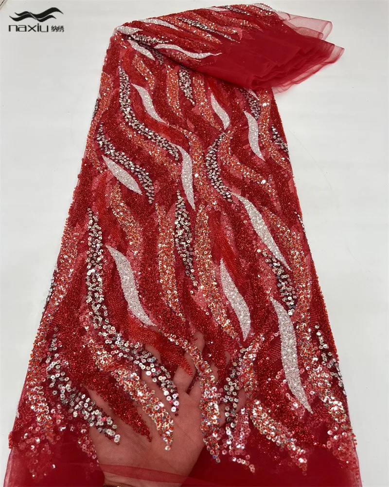 

Африканская кружевная ткань Madison, 2023 блесток, вышивка, нигерийское кружево для жениха, свадебная Высококачественная французская Тюлевая кружевная ткань для бисера