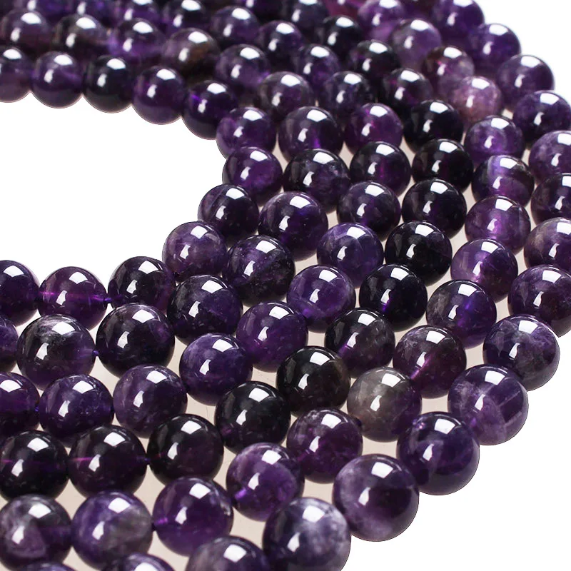 

Natural Stone Beads AAA Dark Purple Crystal Amethyst Round Loose Beads 2 3 4 6 8 10 12mm For Bracelets Necklace Jewelry Making