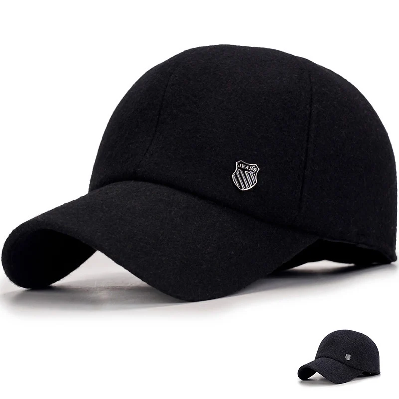 Autumn Winter Men's Middle-Aged Elderly Peaked Hat Cotton Outdoor Cold-Proof Dome Ear Protection Brand Warm Dad Baseball Cap i78