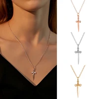 vintage sword pendant necklace for women personality retro neck chains street hip hop choker classic punk clavicle chain jewelry