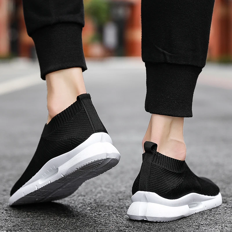 JIEMIAO High Quality Men's Casual Shoes Light Breathable Running Shoes Man Sneakers Slip-on Loafer Shoe Men Jogging Sport Shoes