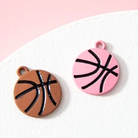 10pcslot basketball cartoon spray paint charms alloy electroplating jewelry diy bracelet earring keychain pendants 1215mm