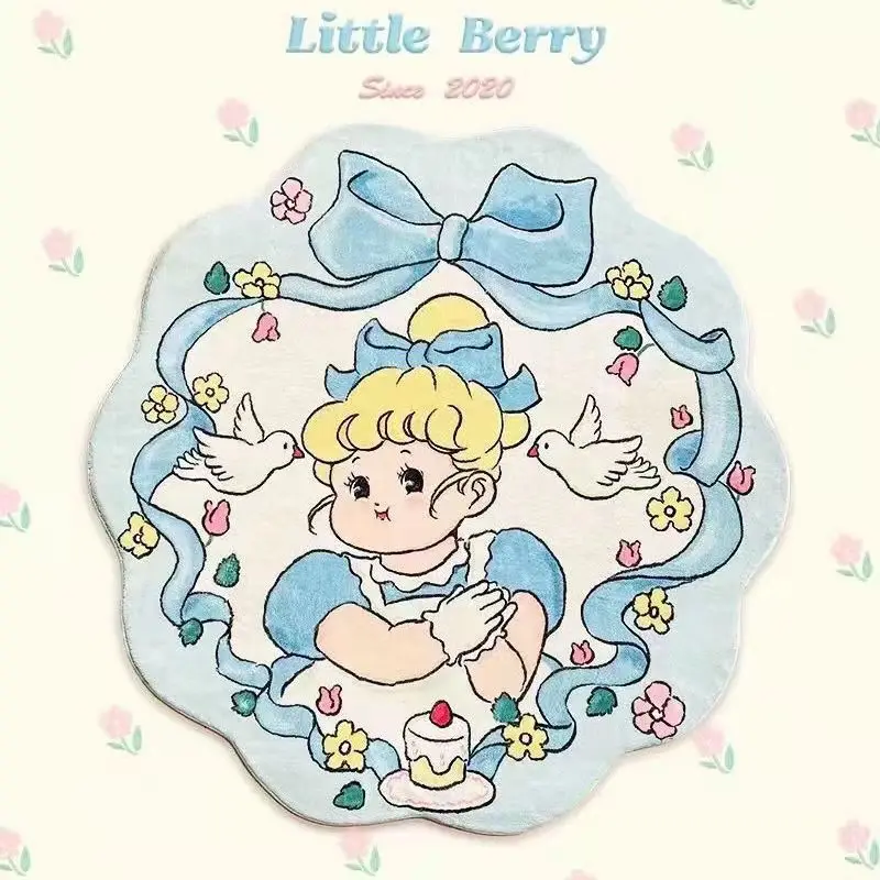 

Cartoon Princess Round Rug Irregular Carpet Fluffy Absorbent Non-slip Bath Mat Bedside Carpet Kids Room Pet Mat