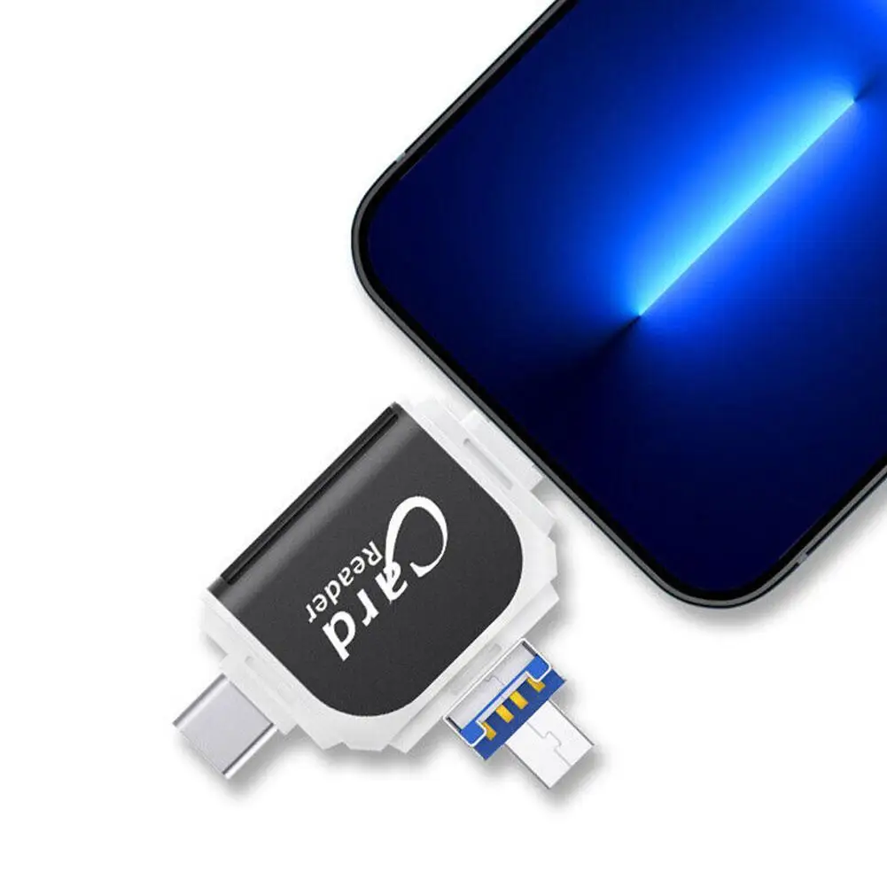 Многофункциональный 4 в 1 Otg TF кардридер OTG поддерживает USB Type-c порт камеры SD для
