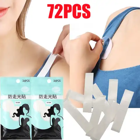 72Pcs Transparent Double-sided Tape Dress Clear Bra Strip Chest Stickers Breast Bra Safe Clothing Lingerie Waterproof Tape