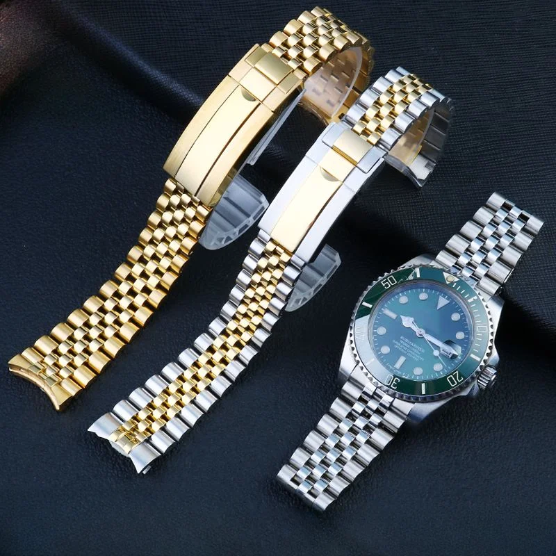 

Solid Stainless Steel Watch Strap for Rolex Daytona Male Black Green Water Ghost Submariner Type Bracelet 20mm Accessories