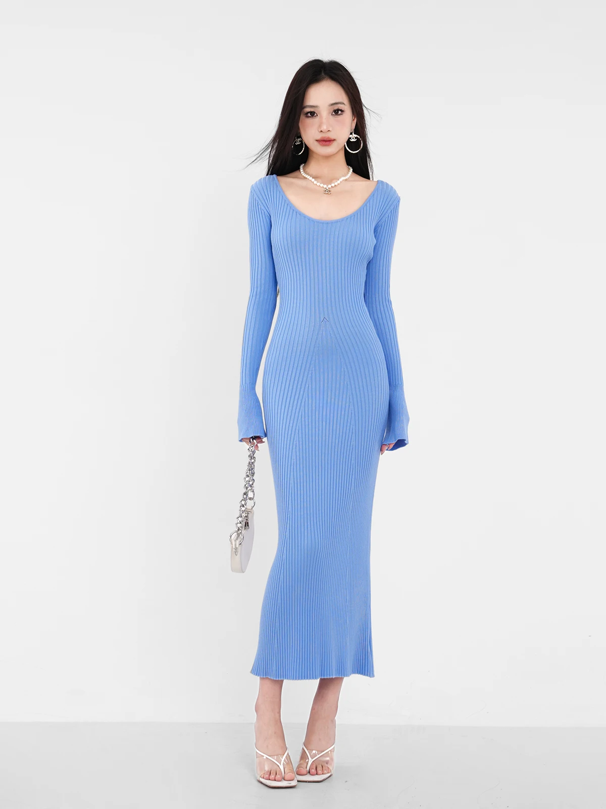 Осенне-зимнее вязаное платье American Gyaru облегающее нижнее белье внутренняя одежда