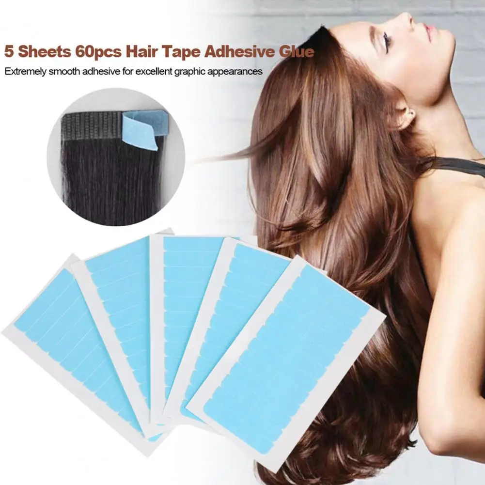 

Portable 5 Sheets Helpful Double-sided Hair Bonding Agent Film Compact Hair Adhesive Easy to Use for Girls