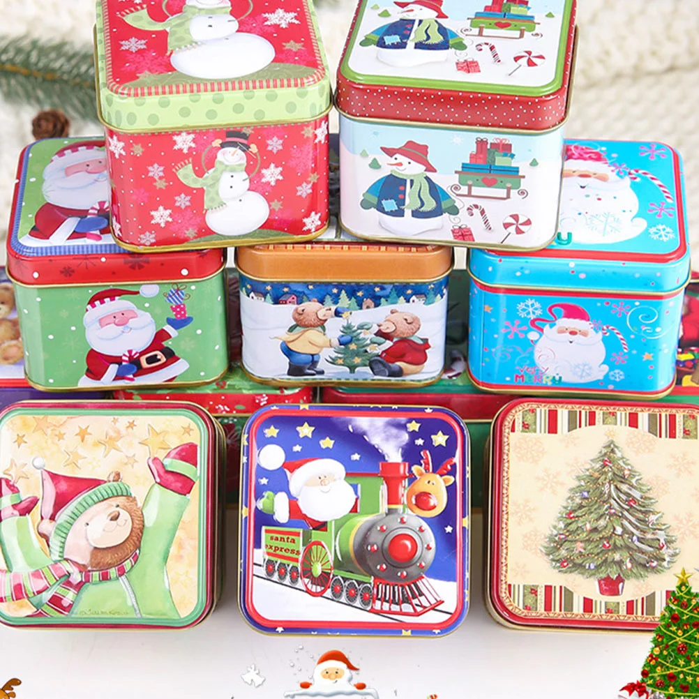 

Box Christmas Candy Storagecookie Tins Organizerpresent Container Tinlids Gift Giving