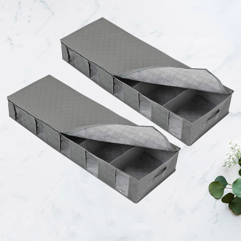 

2pcs Storage Bag Under Bed Clothes Case Container Organizer Sundries Holder for Bedroom