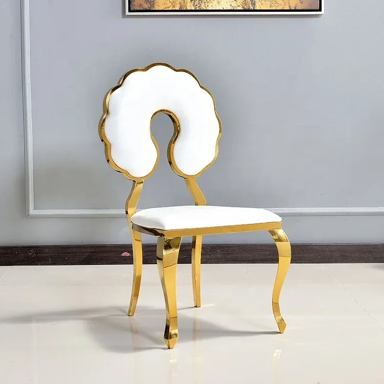 Новый дизайн стулья для отелей круглая спинка мягкая кожа нержавеющая сталь