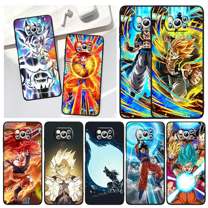 

COOL Art Dragon Ball For Xiaomi Civi Mi Poco X3 NFC F3 GT M4 M3 M2 X2 F2 Pro C3 F1 Silicone Shell Capa Black Phone Case