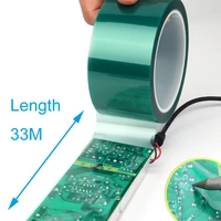 33mroll green pet film tape high temperature heat resistant pcb solder smt plating shield insulation protection