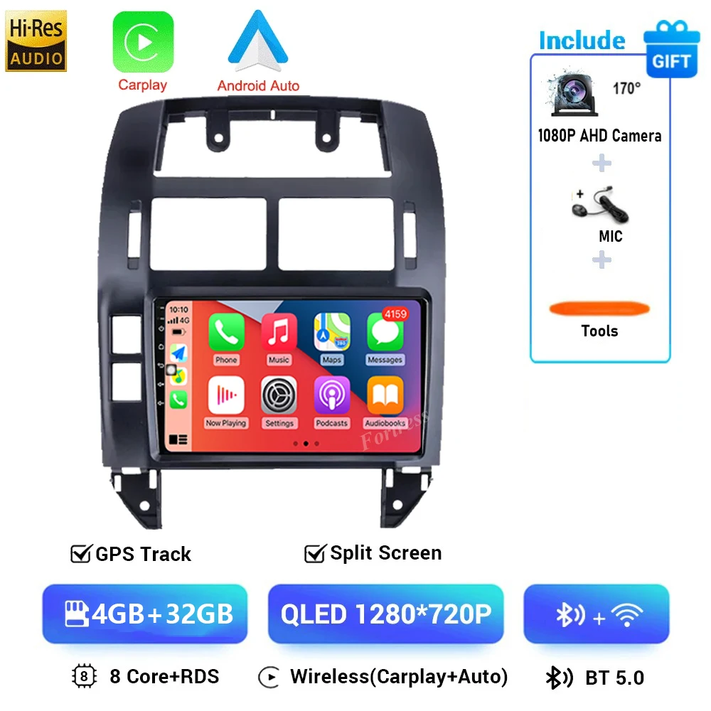 

Для Volkswagen VW Polo MK4 6Q 9N 9N3 2004-2009 Автомобильный радиоприемник Android 16 Авто мультимедийный видеоплеер GPS Carplay QLED Экран Стерео