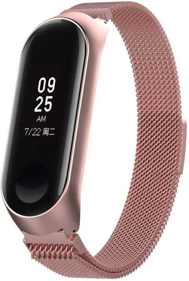 

NEW Nandos-Store - Pulseira em aço inox compatível com MI Band 3 (Rose Pink Magnética) smartwatch