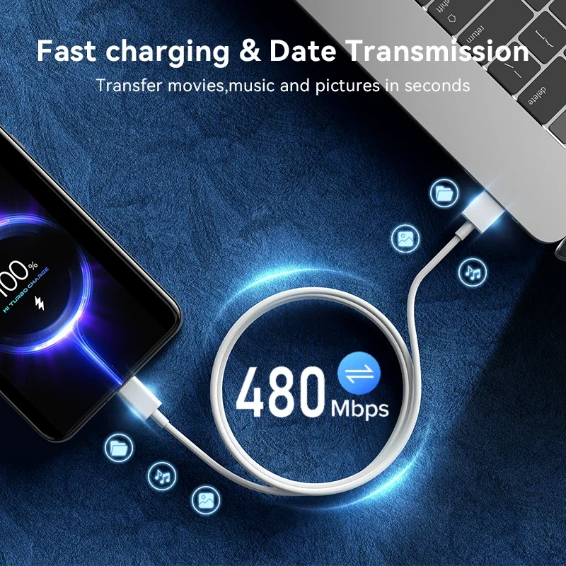 Кабель USB Type-C для Xiaomi PD3.0 67 Вт 6A зарядный кабель Mi 11 12T 13 Ultra Redmi Note 9 10 POCO X5 Pro