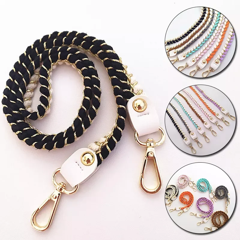 

Candy Color Woven Bag Strap 80/100/120cm Replacement Braided Shoulder Bag Strap High Quality Rope Bag Accessories Purse Strap