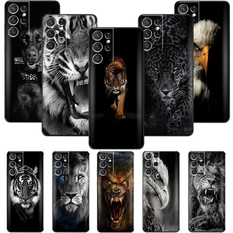 

Dog Cat Lion Tiger Wolf Eagle For Samsung Galaxy 20 21 FE 22 Ultra Plus 5G S10 S10E Lite Plus 5G Phone Case Coque Funda Cases
