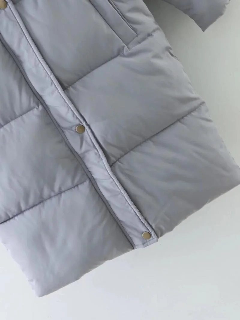 Women's New Winter Thickened Long Sleeve Large Size Hooded Jacket Female Fashion Solid Color Long Coat Cotton Warm Parker Cotton