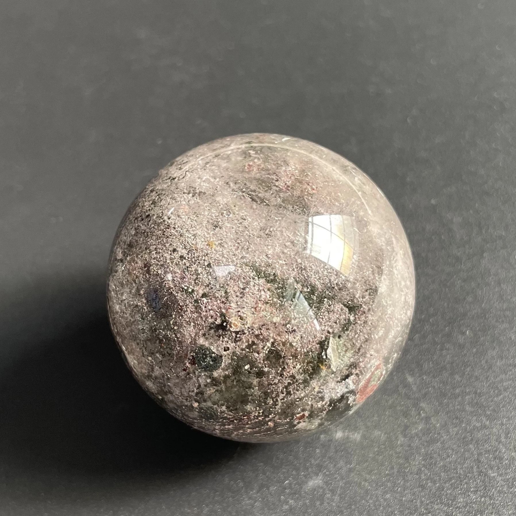 156 г натуральный хрустальный шар зеленая фантомная Сфера камень для украшения