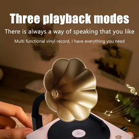 Сабвуфер Ретро в форме граммофона Bluetooth-динамик Портативная коробка Беспроводной динамик Открытый для звуковой системы TF FM-радио Музыка MP3