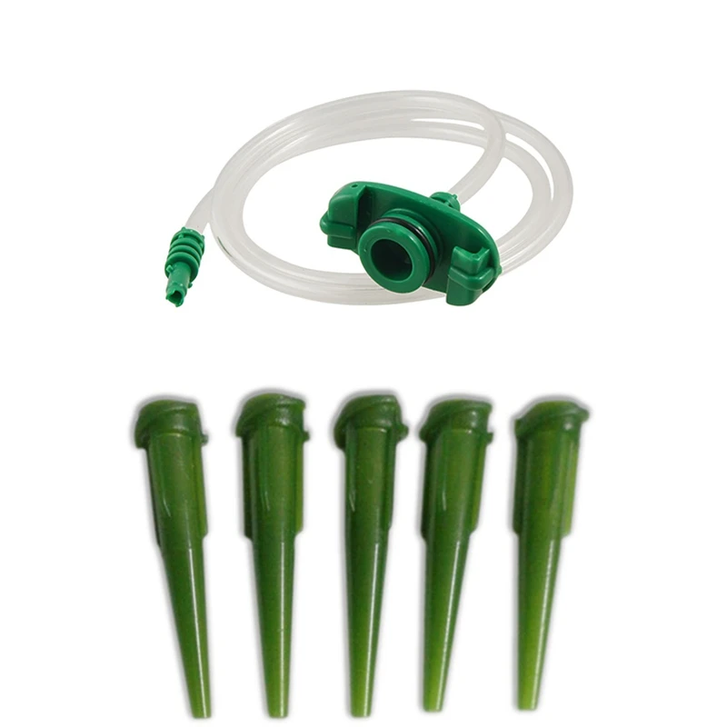 

1 Pcs 30CC-50CC Plastic Transparent Air Tubing Glue Dispenser Syringe Adapter & 100 Pcs Green Plastic Tapered Pinhead Glue Liqui